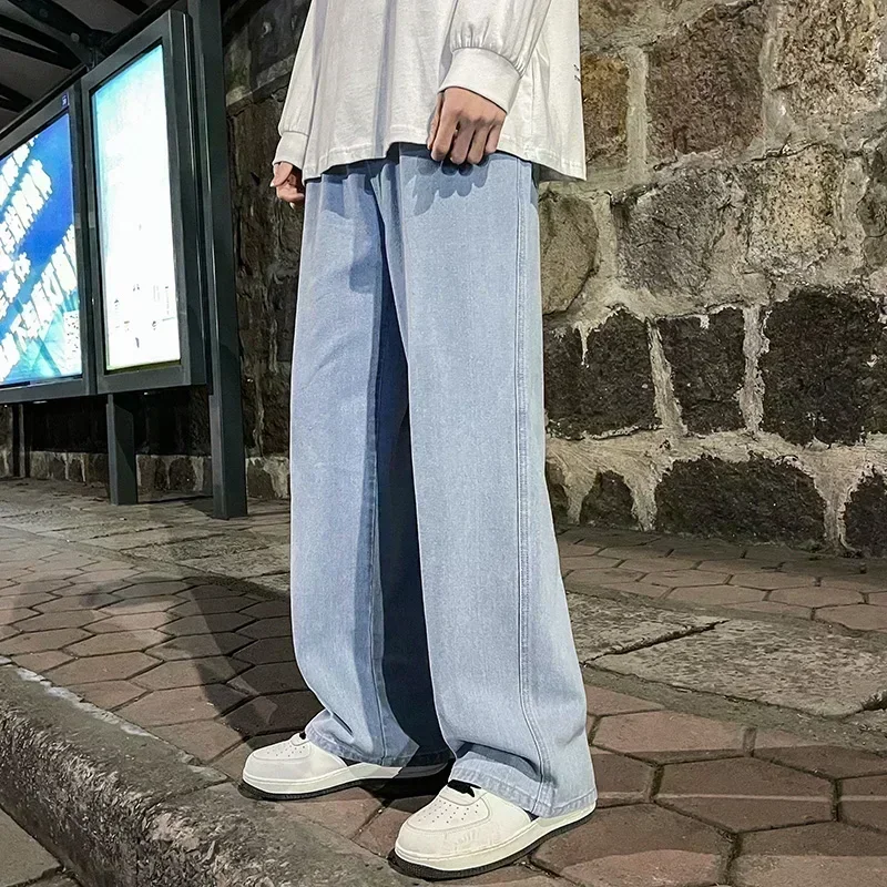 Streetwear Brand Denim - กางเกงยีนส์ผู้ชายสไตล์เกาหลี แฟชั่นใหม่ ทรงหลวม ใส่สบาย แนวสตรีท ฮาราจูกุ