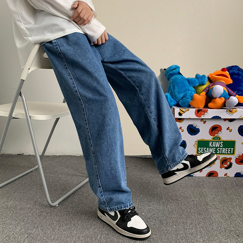 Streetwear Brand Denim - กางเกงยีนส์สตรีทแวร์ทรงหลวมสำหรับผู้ชาย รุ่นใหม่ปี 2026 สไตล์เกาหลี แฟชั่นกางเกงขากว้างทรงหลวม เสื้อผ้าแบรนด์ผู้ชาย