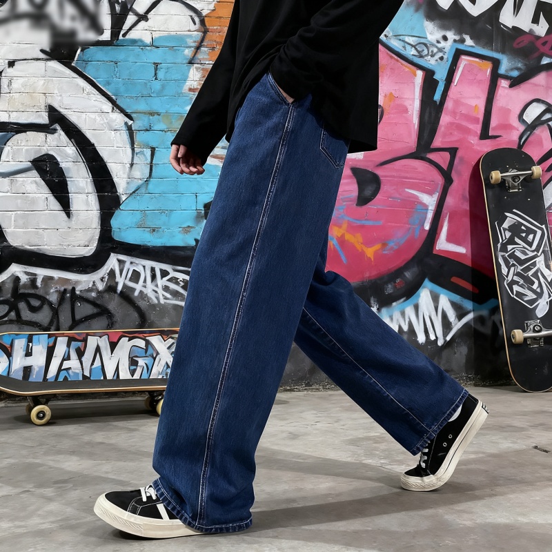 กางเกงยีนส์สตรีทแวร์ทรงหลวมสำห - Streetwear Brand Denim บทวิจารณ์และราคา