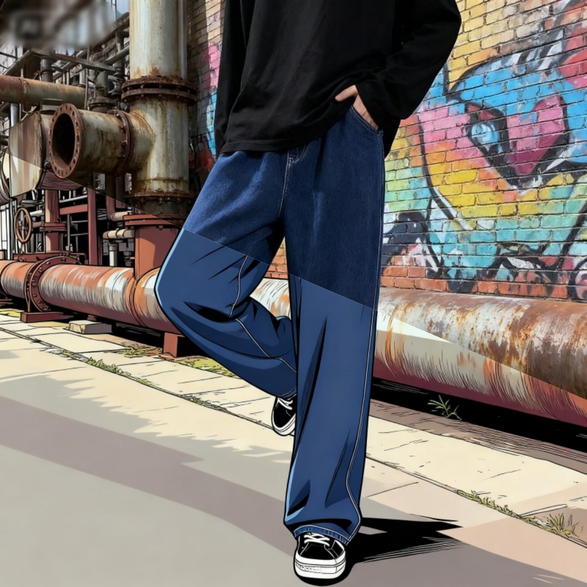กางเกงยีนส์ผู้ชายสไตล์เกาหลี แ - Streetwear Brand Denim บทวิจารณ์และราคา